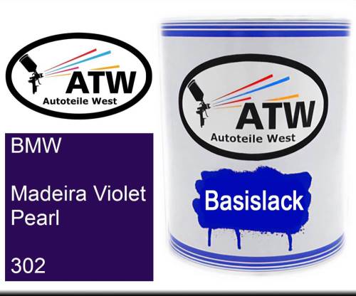 BMW, Madeira Violet Pearl, 302: 1L Lackdose, von ATW Autoteile West.